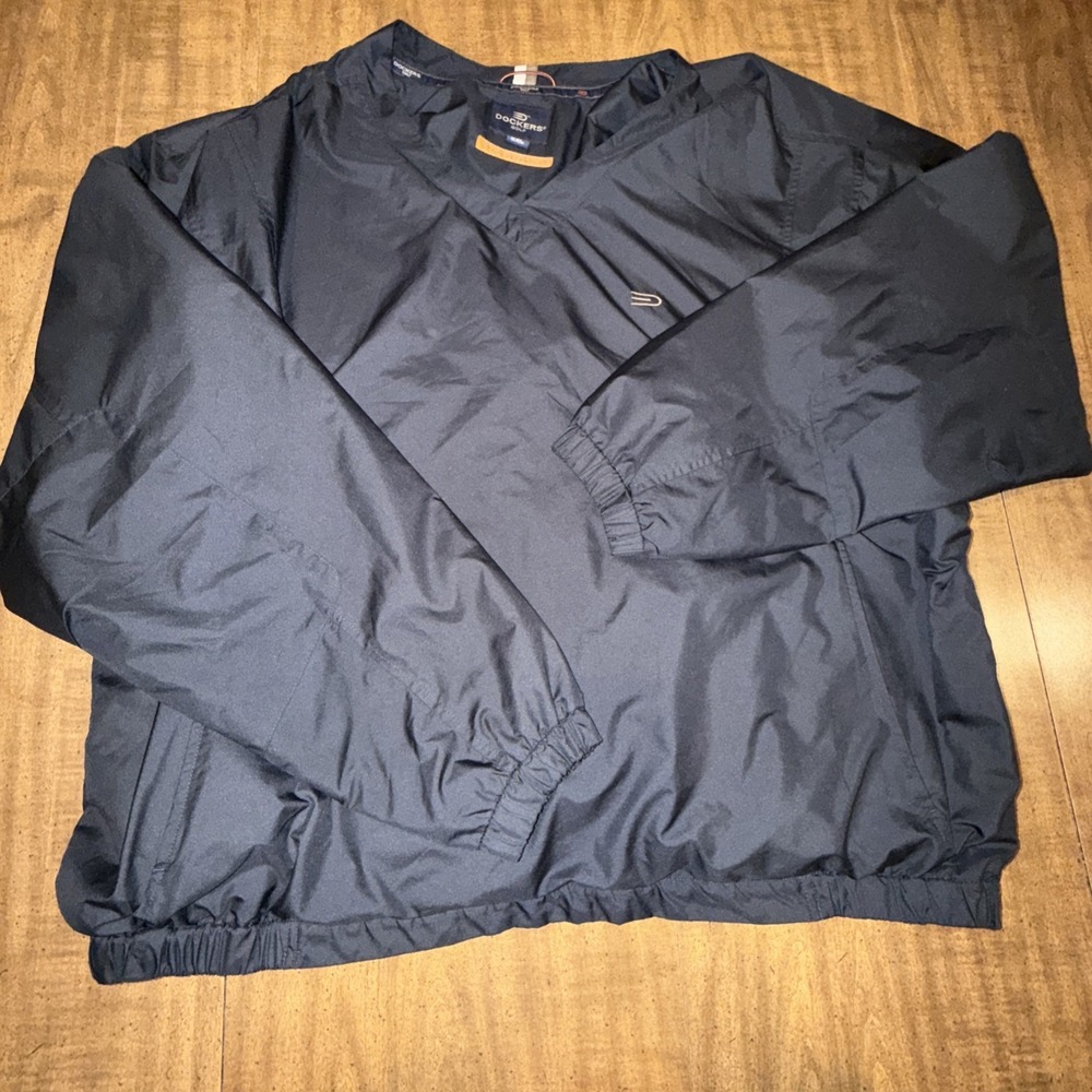 DOCKERS Golf Jacket Men 2XL Pullover Stain Defender Lined Walking Sweatshirt